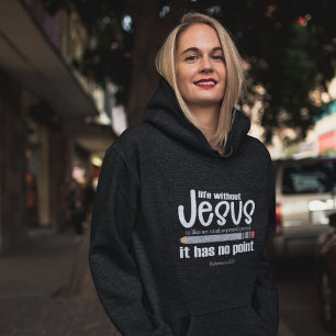 NO JESUS? NO POINT! Christian Quote Women's Dark Hoodie