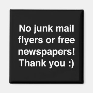 No junk mail - magnetic - sign! magnet