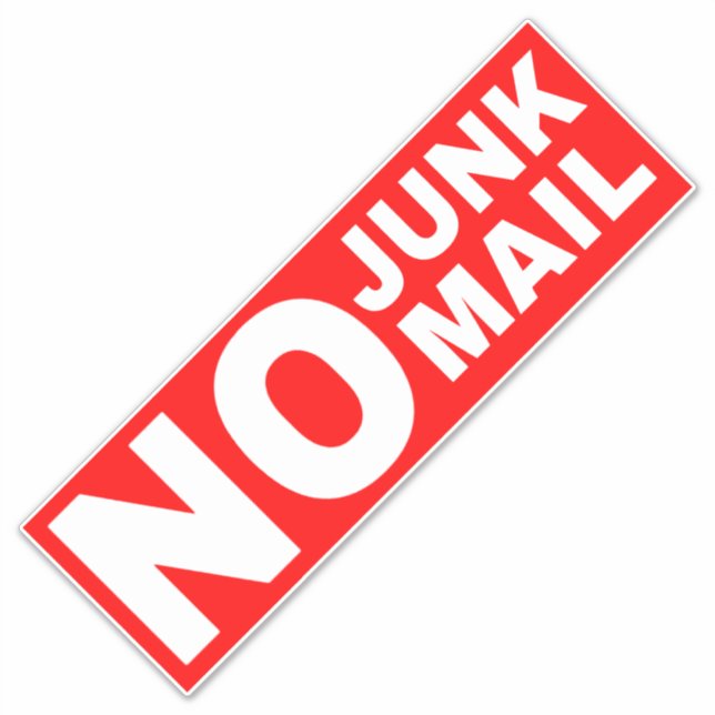 No Junk Mail Sign - Red  (Front)