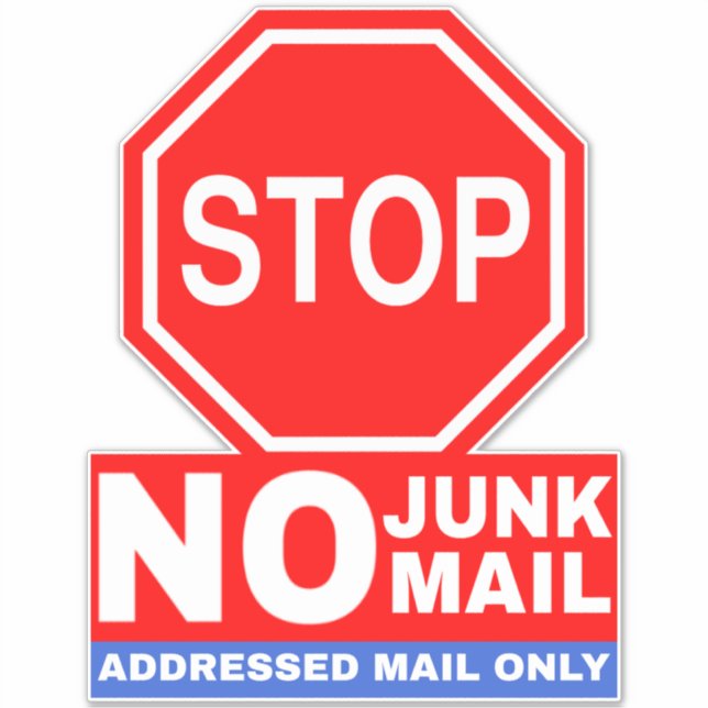 No Junk Mail Sign - Stop Addressed Mail Only (Front)