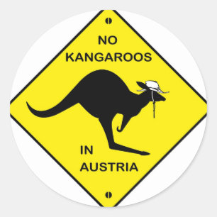 No kangaroos in Austria! Classic Round Sticker