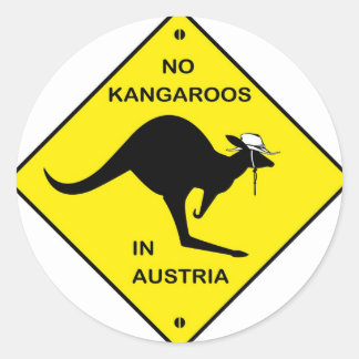 No kangaroos in Austria! Classic Round Sticker
