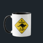 No Kangaroos In Austria Funny kangaroo Yellow Sign Mug<br><div class="desc">No Kangaroos In Austria Funny kangaroo Yellow Sign</div>