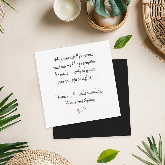 No Kids at the Wedding Message Enclosure Cards (Creator Uploaded)