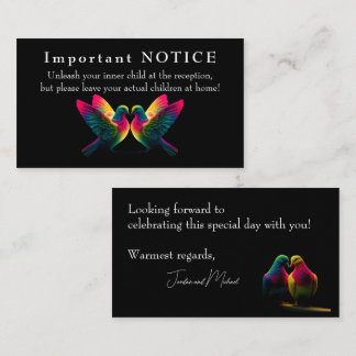 🌈 No‑Kids Venue Doves of Promise Enclosure Card