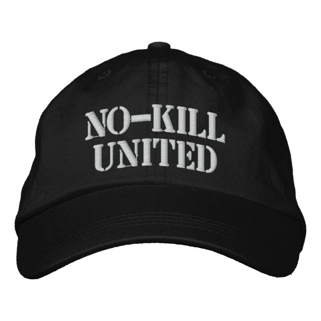 NO-KILL UNITED : HAT-WHT EMBROIDERED HAT (Front)