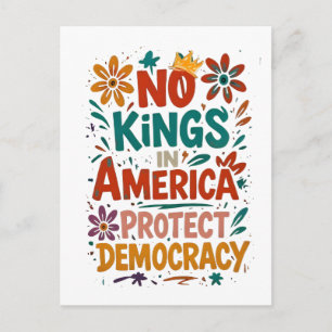 No King In America American Democracy  Holiday Postcard