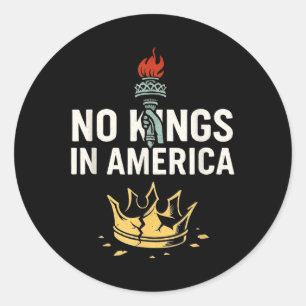No King In America Usa Flag Vintage Protest Democr Classic Round Sticker