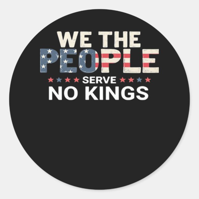 No King Patriotic Freedom No Kings In America Crea Classic Round Sticker (Front)