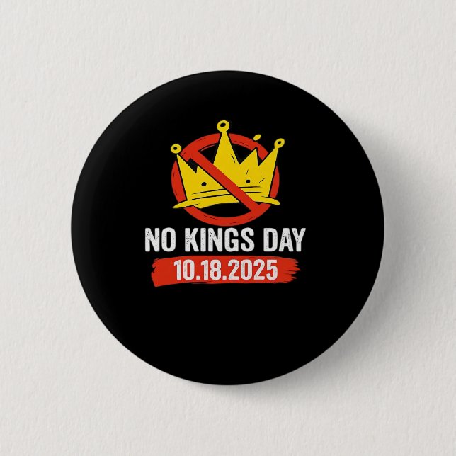 No King Patriotic Freedom No Kings In America Retr 6 Cm Round Badge (Front)