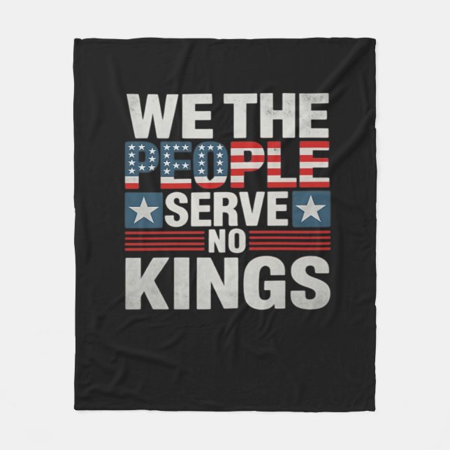 No King Patriotic Freedom No Kings In America Retr Fleece Blanket (Front)