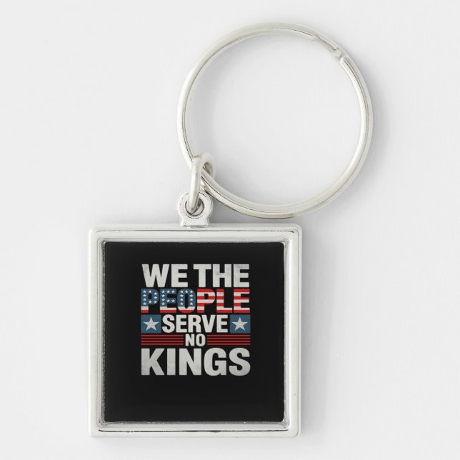 No King Patriotic Freedom No Kings In America Retr Key Ring (Front)