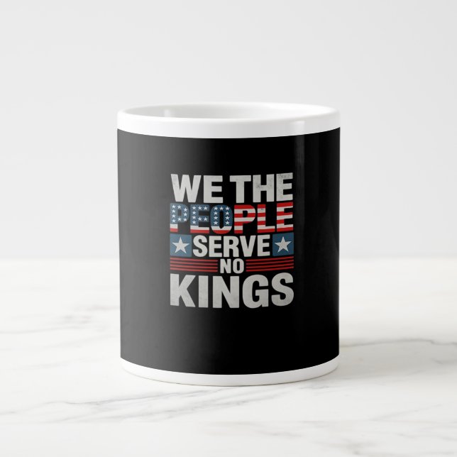 No King Patriotic Freedom No Kings In America Retr Large Coffee Mug (Front)