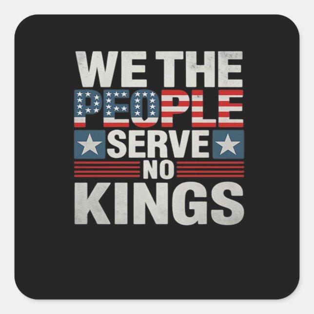 No King Patriotic Freedom No Kings In America Retr Square Sticker (Front)