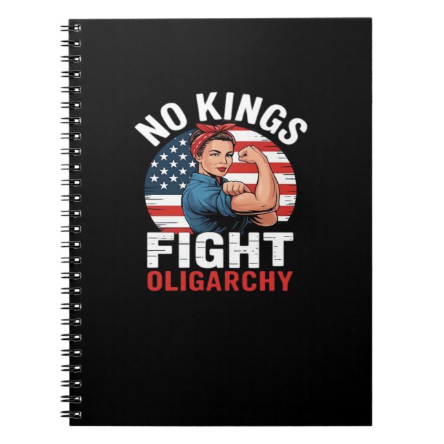 No King Patriotic Freedom No Kings In America Vint Notebook (Front)
