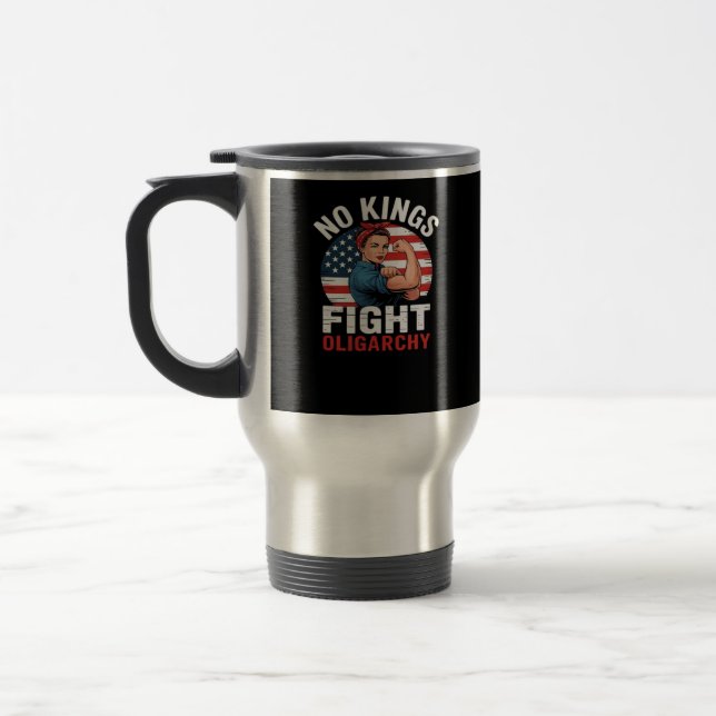 No King Patriotic Freedom No Kings In America Vint Travel Mug (Left)