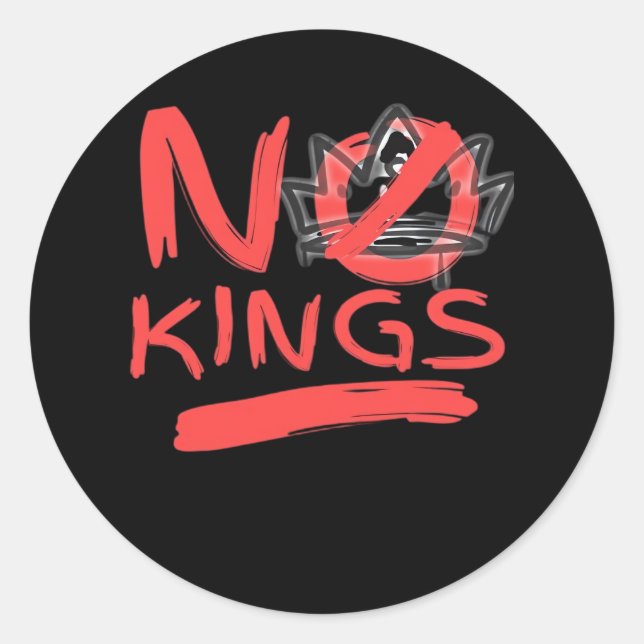 No King Simple Clean Classic Round Sticker (Front)