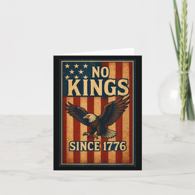 No King Since 1776 Patriotic Dom Shirts Men Women  Card (Front)