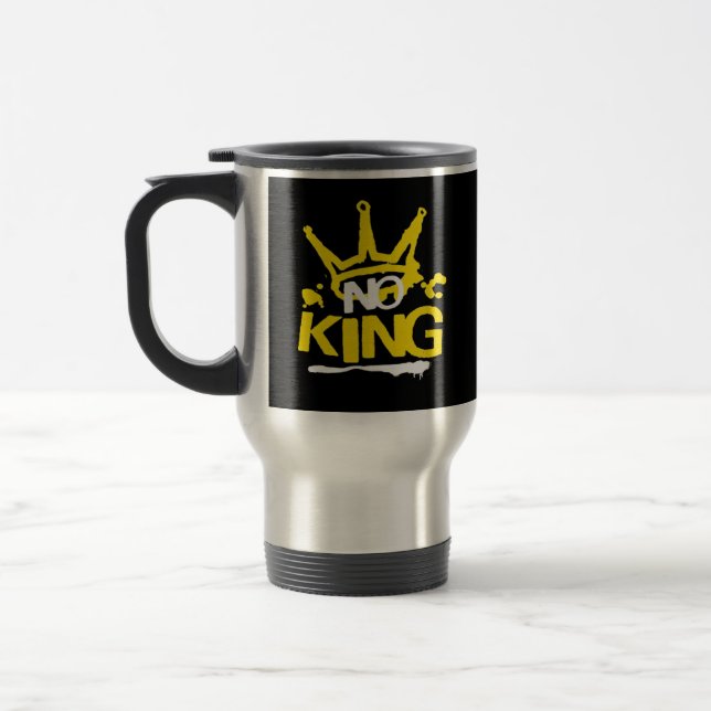 No King Vintage Style Travel Mug (Left)