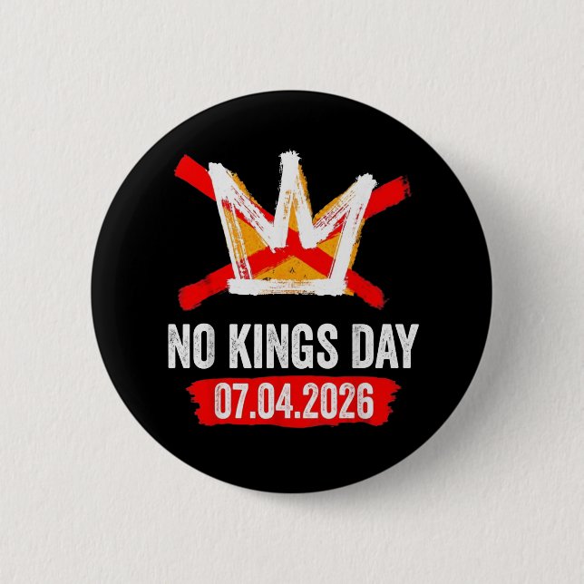 No Kings  6 Cm Round Badge (Front)