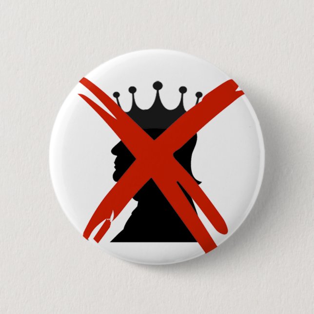NO KINGS 6 CM ROUND BADGE (Front)