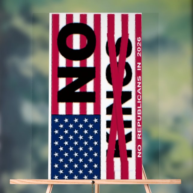 "NO kings"  Acrylic Sign (Neutral)