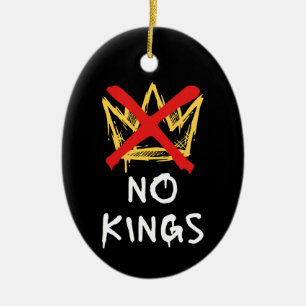 No Kings America Protest Democracy Anti-Trump I Ceramic Tree Decoration