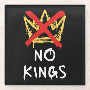 No Kings America Protest Democracy Anti-Trump I Glass Coaster