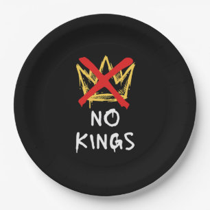 No Kings America Protest Democracy Anti-Trump I Paper Plate