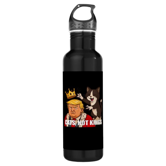No Kings Anti Cats Classic Funny Design 710 Ml Water Bottle (Front)