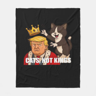 No Kings Anti Cats Classic Funny Design Fleece Blanket