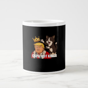 No Kings Anti Cats Classic Funny Design Large Coffee Mug