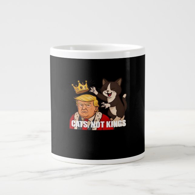No Kings Anti Cats Classic Funny Design Large Coffee Mug (Front)