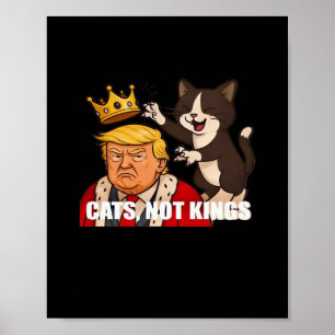 No Kings Anti Cats Funny Classic Style Poster
