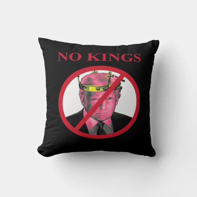 No Kings Anti Classic Creative Graphic Cushion (Front)