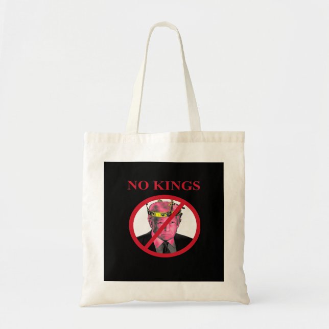 No Kings Anti Classic Creative Graphic Tote Bag (Front)