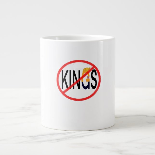 No Kings Anti Classic Minimal Clean Large Coffee Mug (Front)