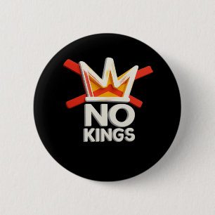 No Kings Anti Minimal Clean 6 Cm Round Badge