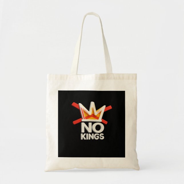 No Kings Anti Minimal Clean Design Tote Bag (Front)