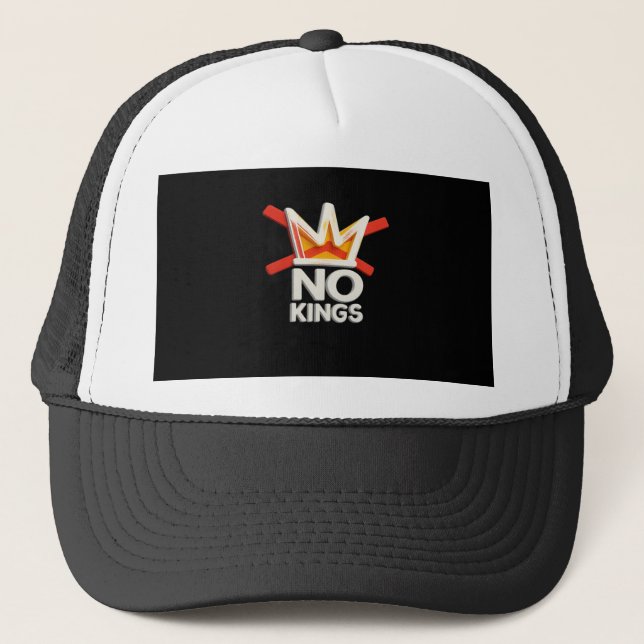 No Kings Anti Minimal Clean Trucker Hat (Front)