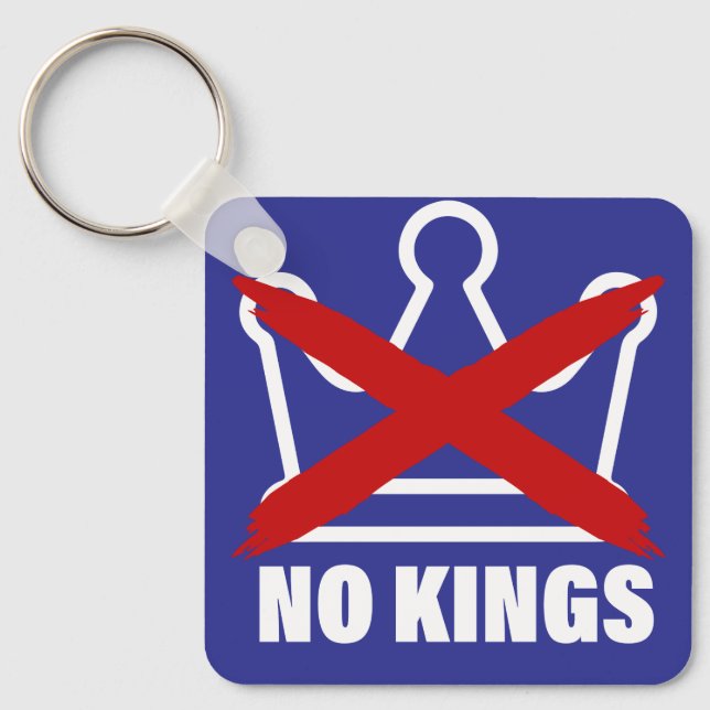 No Kings Anti-Monarchy Political Keychain (Front)