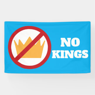 NO KINGS! Anti-Trump Blue Banner