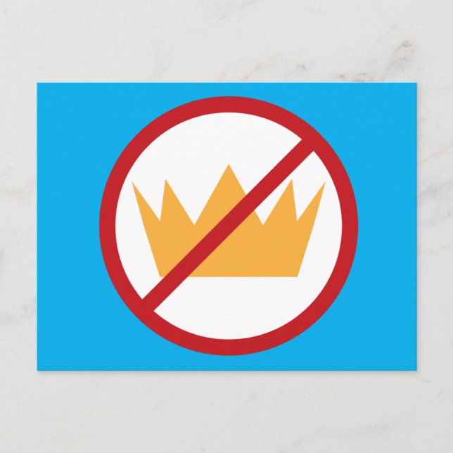 NO KINGS! Anti-Trump Blue Postcard (Front)