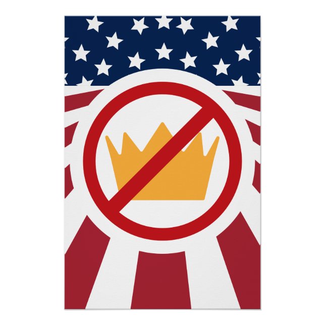 NO KINGS! Anti-Trump Flag Poster (Front)