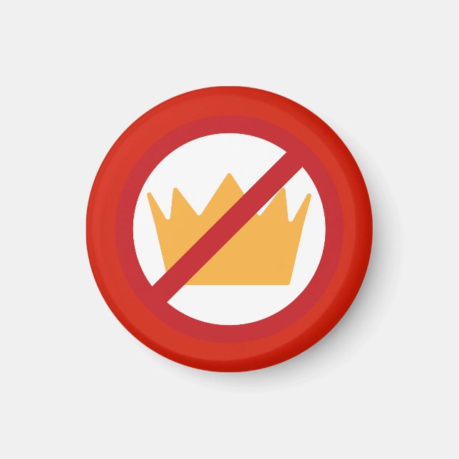 NO KINGS! Anti-Trump Pro-democracy Red Magnet (Front)