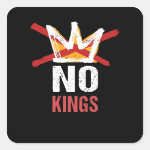 No Kings Anti Vintage Graphic Square Sticker