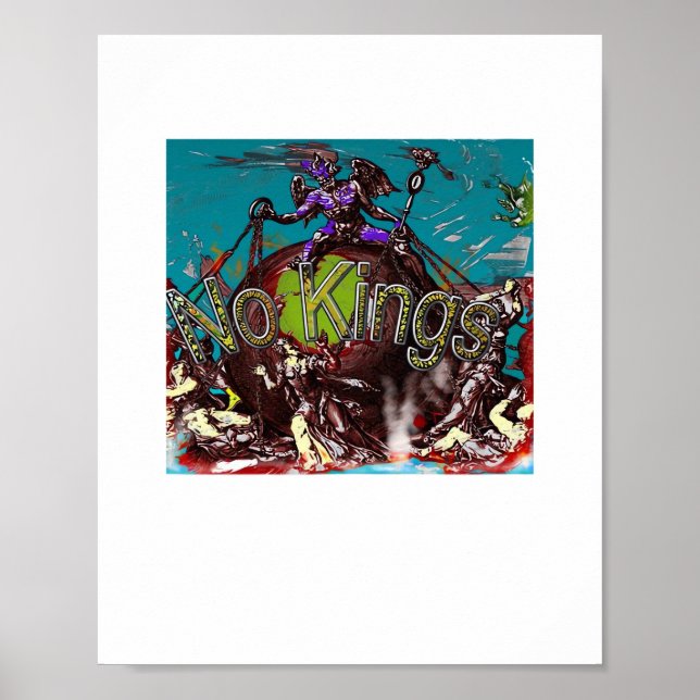 No Kings Classic Modern Minimal Style Poster (Front)