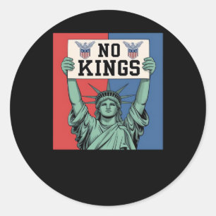 No Kings Classic Patriotic Style Classic Round Sticker