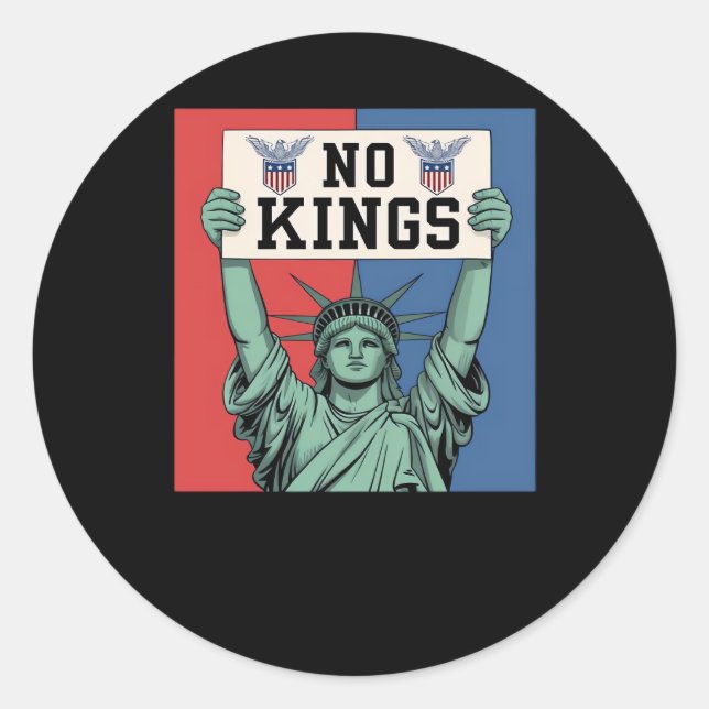 No Kings Classic Patriotic Style Classic Round Sticker (Front)