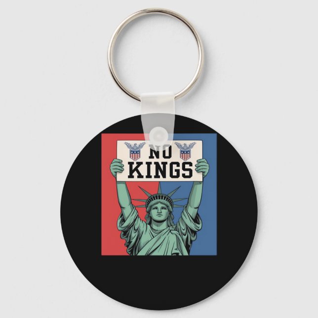No Kings Classic Patriotic Style Key Ring (Front)